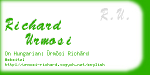 richard urmosi business card